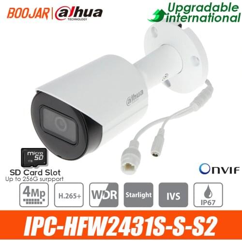 Dahua 4MP IP camera IPC-HFW2431S-S-S2 Starlight WDR IR Bullet Network Camera support POE