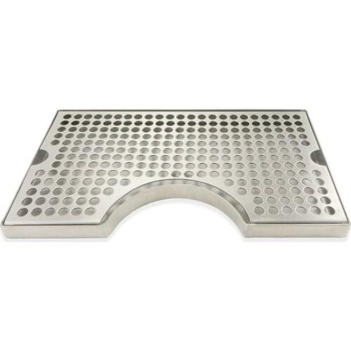 Surface Mount Stainless Steel Drip Tray with 3" Column Cut-Out No Drain