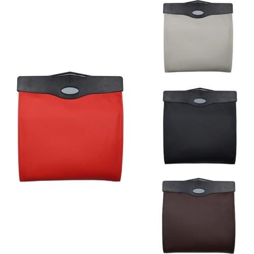 Car Seat Back Trash Can Magnet Closure Hanging Storage Holder Organizer with Light for Vehicles мусорное ведро car accessories