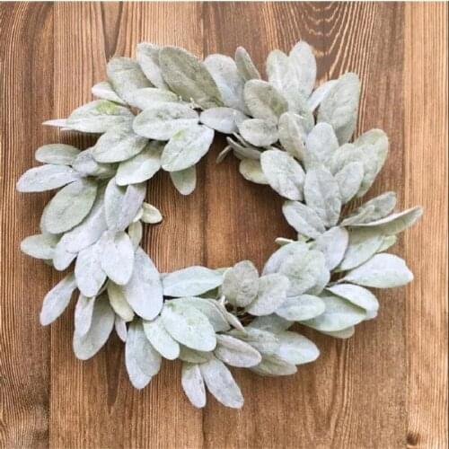 New Garland Decoration Door Decoration White Green Leaves Grass Ring Simulation Flower Wall Hanging Wall Decoration Flower