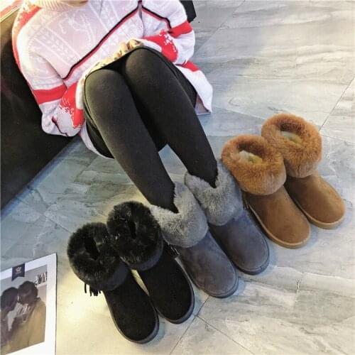 New Autumn Winter Snow Boots Short Tube Suede Tassel Add Cotton Flat Casual Low Boots Winter Shoes Plus Velvet Warm Tide W24-49