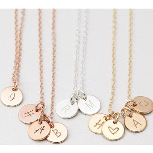 925 Silver Letters Coins Necklace Handmade Rose Gold Choker 7mm Pendant Collier Femme Kolye Collares Jewelry Riverdale