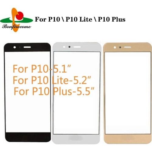 10Pcs\lot Replacement LCD Outer Lens Glass Front Screen Panel For Huawei P10 / P10 Lite / P10 Plus Front Glass