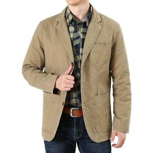 Spring Autumn Blazer Jacket Men Single Breasted Turn Down Collar Slim Fit Men Clothing Plus Size M-4XL Coat Men Chaquetas Hombre