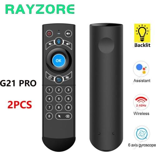 2PCS/lot G21 PRO Air Mouse 2.4G Wireless Backlit Gyro IR Learning Voice Remote Control For H96 MAX Android TV Box vs G10 G20 G30