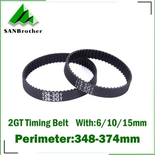 GT2 Closed Loop Timing Belt Rubber 360 348 350 358 370 320mm 2GT BELT width 6/10/15mm suitably GT2 pulley for 3d printer parts