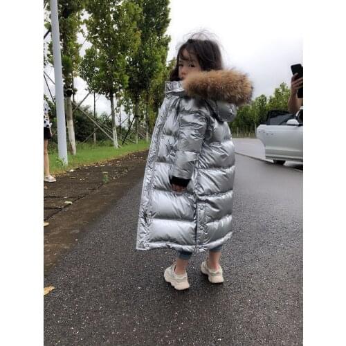 -30 Degree Russian Winter Down Jacket For Girls Waterproof Shiny Warm Girls Winter Coat 3-14 Years Teenage Girl Parka Snowsuit