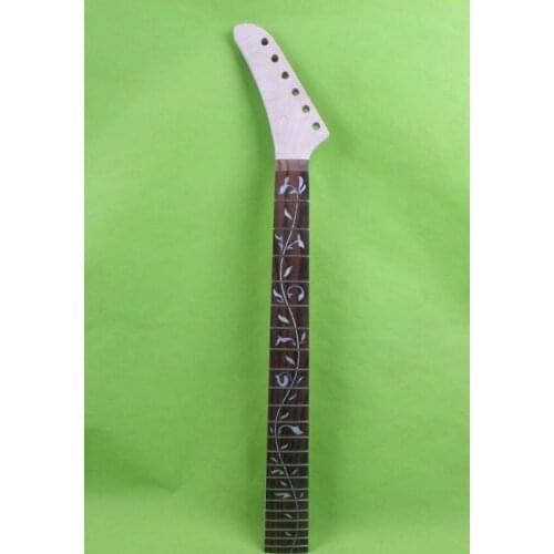Electric guitar neck 22 fret 25.5in Vine inlay Banana Head Floyd rose nut Left