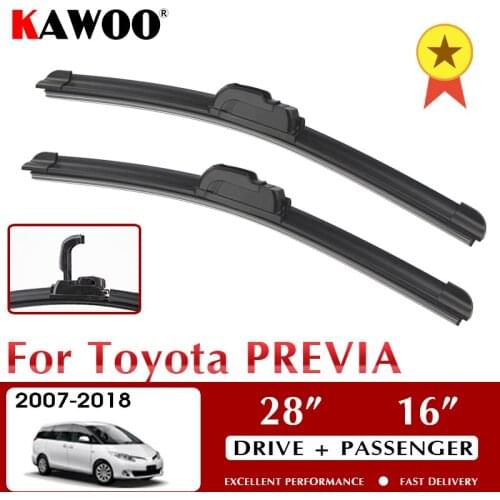 KAWOO Wiper Front Car Wiper Blades For Toyota PREVIA 2007-2018 Windshield Windscreen Front Window Accessories 28"+16" LHD RHD
