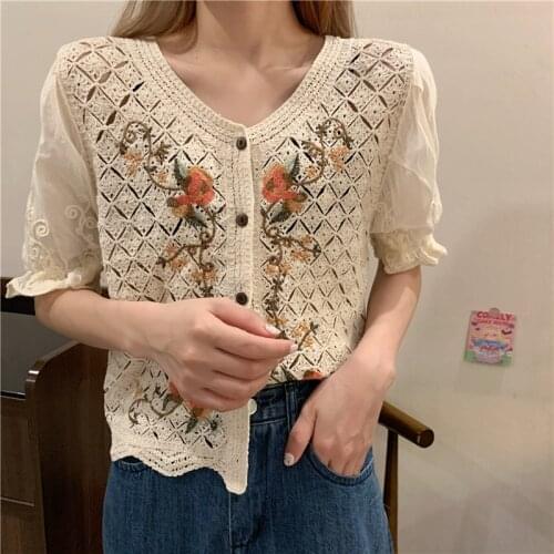 Suit Set Women's Shirts With Embroidery