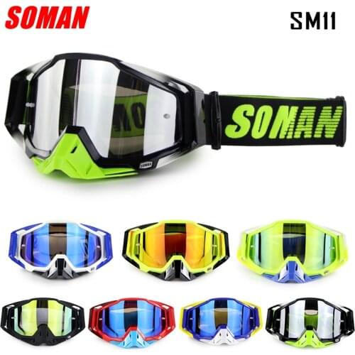 SOMAN Dirt Bike Gafas Matte Black Motocross Goggles Off Road Lunettes Downhill Occhiali Cross Bike Googles Motorcycle Glasses
