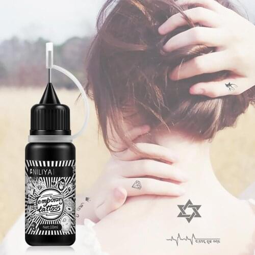 Waterproof Natural Black Juice Tattoo Paste For Temporary Body Art Painting Long Lasting Tattoo Juice Ink Body Art Cream 10ml