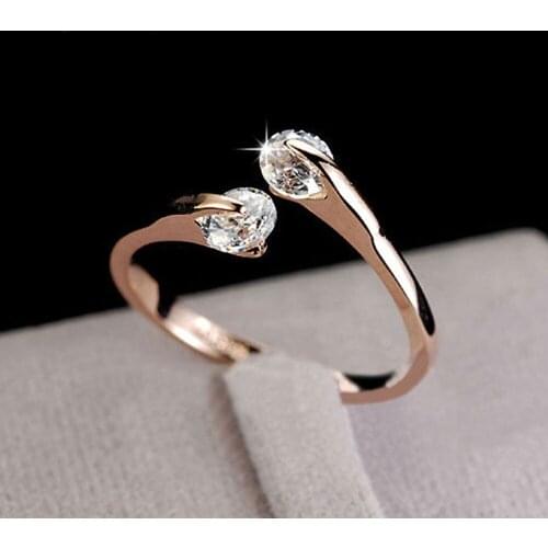 20pcs new rings jewelry Adjustable for women opening gold & crystal rings free shipping High quality