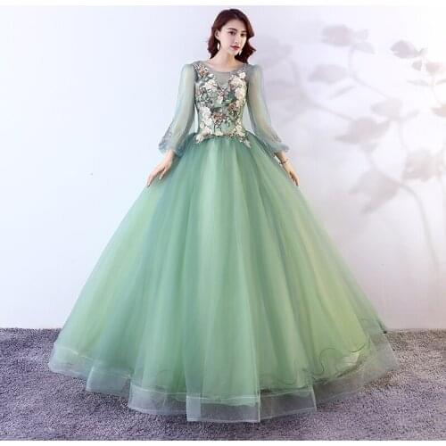 Quinceanera Dresses 2020 New Luxury Embroidery Party Vestidos 15 Anos Fashion Full Sleeve Floor-length Quinceanera Ball Gown