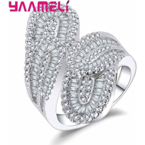 Brand 925 Fashion Style Silver Women Wide Ring Decorated With Crystal AAAAA Shiny Cubic Zircon For Party