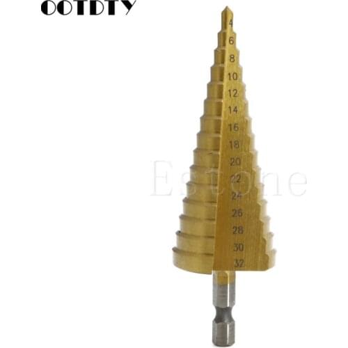 1Pcs Titanium HSS Steel Step Drill Bit Hole Cutter Tool 4-32mm