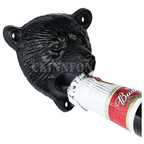100Pcs/Lot Bar Beer Wall Bottle Kitchen Durable Bear Head Fixed Tool Opener