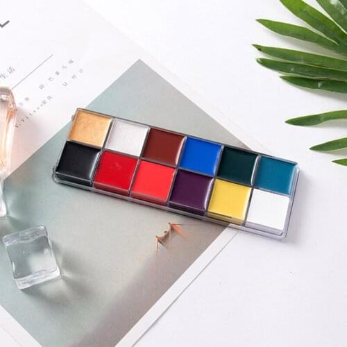 12 Colors Body Painting Play Clown Face Body Art Painting Oil Painting Tattoo Cosmetic Bodypainting Halloween Party Makeup