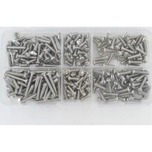 340pcs / set m3 head Screws and Nuts Stainless steel screw nut assortment kit Equipment wholesale