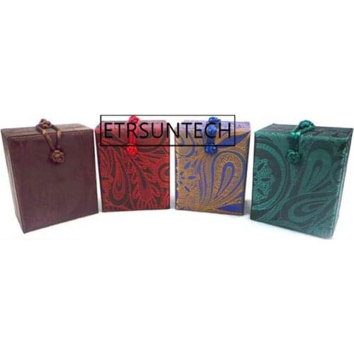 50pcs Traditional Chinese Brocade Ring Box Retro Jewelry Ring Bearer Box Gemstone Ring Packaging Box