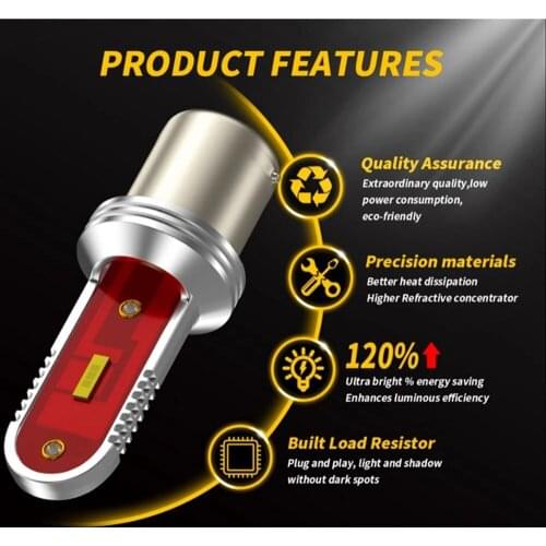 2PCS 6500K 30W CSP 1860 LED Car Light 1156 1157 T20 T25 Turn Signal Brake Tail Light Signal Lamp Car Accessories