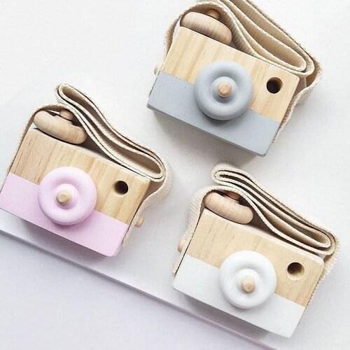 DIY Wooden Toy Camera Baby Kids Hanging Camera Pendant Developing Montessori Learning Educational Toy for Children Birthday Toy