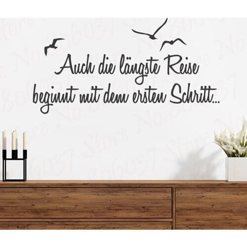 Art Vinyl Quote Wall Decal Living Room Sticker Even the longest journey Bedroom Home Decor WL1177