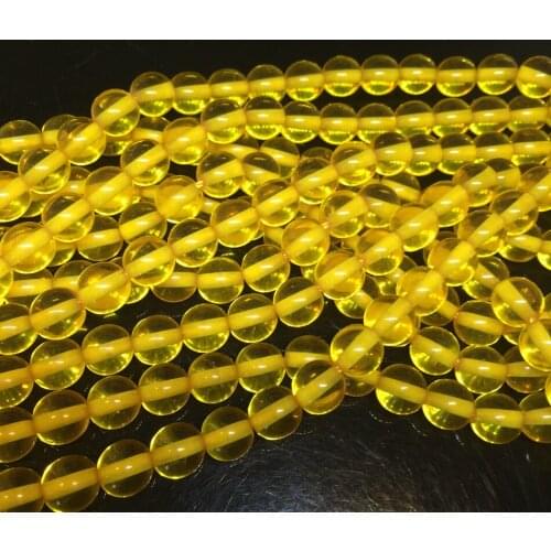 Perfect gold yellow faux resin beeswax 5mm 6mm 8mm 10mm wholesale prcie loose diy round beads fashion jewelry making 15inch B44