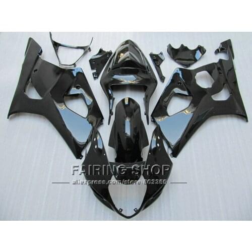 Injection molded fairing kit for Suzuki GSXR1000 2003 2004 glossy black bodywork fairings set GSXR 1000 03 04 YI50