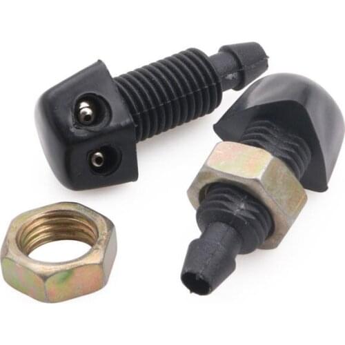 2Pcs Black Plastic Window Windshield Washer Spray Sprayer Nozzle For Toyota