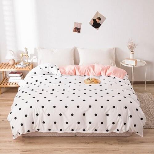 2021New Luxurious Printed 4pcs Bedding Sets Plaid Stripe King Size Duvet Cover Set Single Double Queen Soft Bed Sheets
