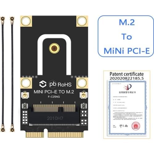 M.2 NGFF To Mini PCI-E Wireless Adapter Converter With IPEX 4 Antenna For Wifi6 Intel AX210 AX200 9260 Wifi Bluetooth 5.0 Card