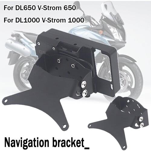 For SUZUKI V-Strom Vstrom DL 650 DL 1000 DL650 DL1000 2004-2013 2012 GPS Navigation Mobile Phone Handlebar Bracket Adapter Black