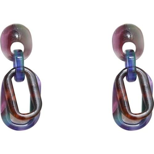 European and American Style Lightweight High-Grade Smudged Pattern Interlaced Ring Fashion Retro Temperament Earrings