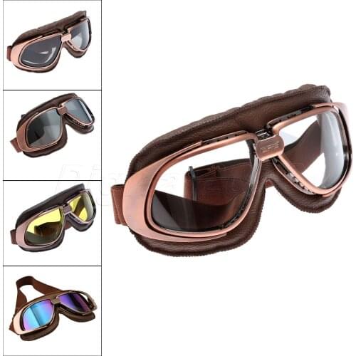 Motorcycle Goggles Vintage Pilot Retro Aviator Cruiser For ATV Dirt Bike Motocross Glasses Goggles Helmet Motor