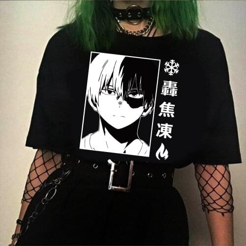 My Hero Academia Shoto Todoroki T Shirt Boku No Hero Academia Short Sleeved Anime Tops Unisex