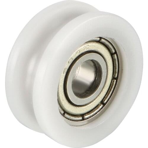 Uxcell Deep Metal V Groove Guide Bearing Pulley Rail Ball Wheel w 4x15x6mm