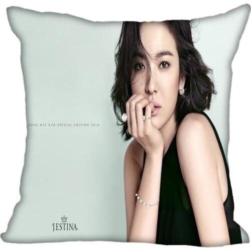 Custom Kpop Song Hye Kyo Printed Square silk Pillowcases 40x40cm,35x35cm One Side Satin Pillowcase Custom Logo
