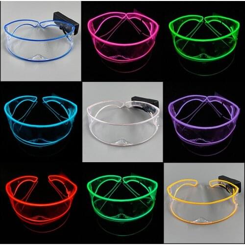 Neon EL Glasses Glowing EL Wire Party Glasses Flashing LED Sunglasses Luminous Rave Costume Glasses Wedding Birthday Decor