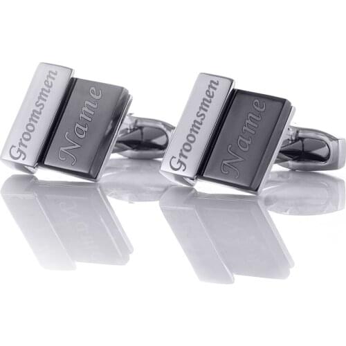 New Personalized Mens Cufflinks Silver Shirt Custom Engraved Cuff links Buttons Men Wedding Gifts Jewelry Cufflink Suit Cuffs