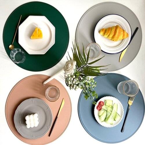 Solid Color Water Oil Resistant Non-slip Kitchen Placemat Coaster Insulation Pad Dish Coffee Cup Table Mat Home Decor 51107