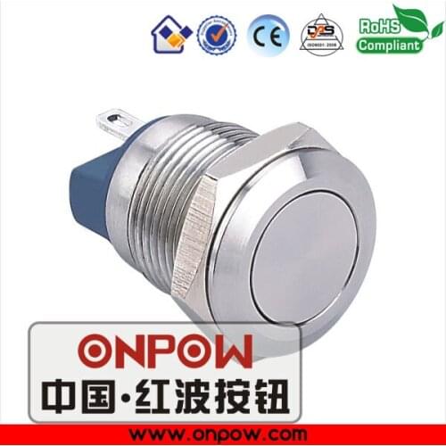 ONPOW 12mm metal momentary push button switch GQ12-AF-10/J/ (RoHS, CE)