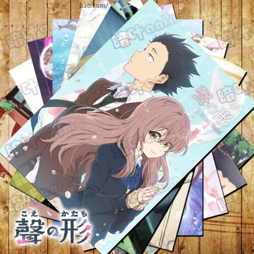 10 PCS/LOT Anime A Silent Voice Poster Sticker Toys The Shape Of Voice shouya Shouko 10 Comic Wall Pictures Size 42x29CM