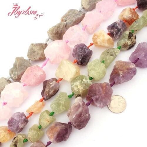 Natural Freeform Amethysts Quartz Labradorite Prehnites 10-15x20-27MM Spacer Stone Beads For DIY Necklace Jewelry Making 15"