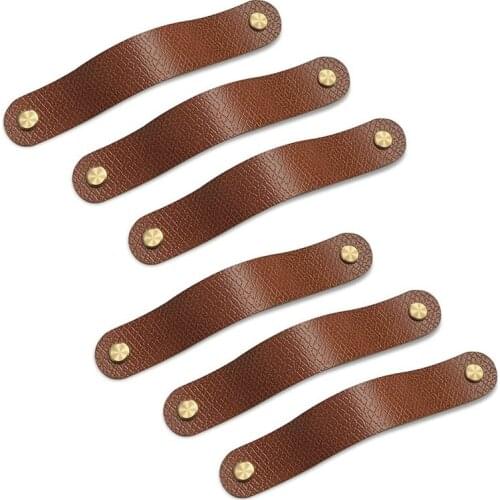Dresser Pulls,6 Pack Drawer Pulls,Cabinet Handles Pulls For Kitchen,Soft Leather Knobs For Dresser Drawers,Drawer