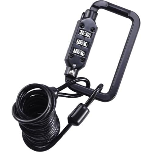 Bicycle Lock Helmet Code Lock 1.2M Cable Heavy Duty Combination Lock Carabiner For Motorcycle Bicycle Helmet Lock Bike Equipment