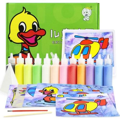 1 set Children Sand Painting Set Kindergarten Handmade Color Doodler Drawing Boys Girls DIY Kids Gifts Educational Toy