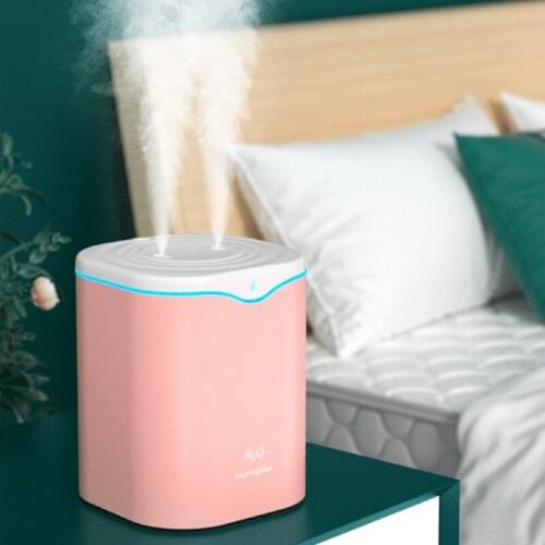 1pc Newborn Baby Large-capacity 2L Humidifier Silent Home Office Fine Mist Dual Nozzles 2000 MAh Moisturizing Machine For Baby