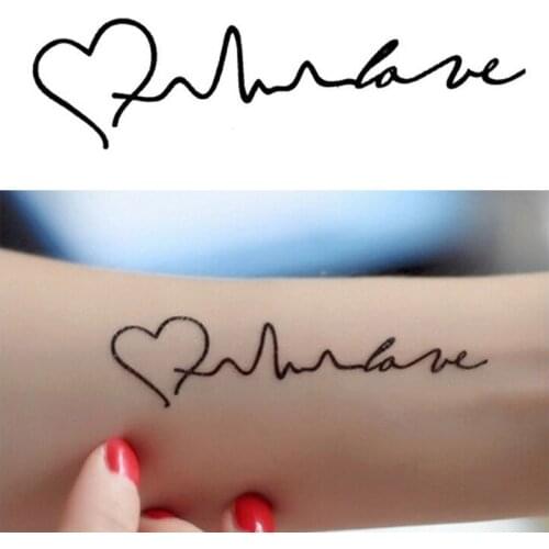 Black Heart Pattern Removable Waterproof Temporary Tattoo Body Art Sticker New