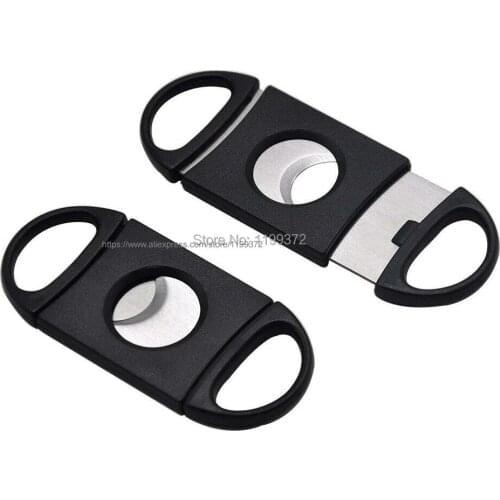 100pcs High Quality Double Two 2 Blade Stainless Steel Cigar Cutter Scissor Scissors Cutters Plastic Handle Pocket